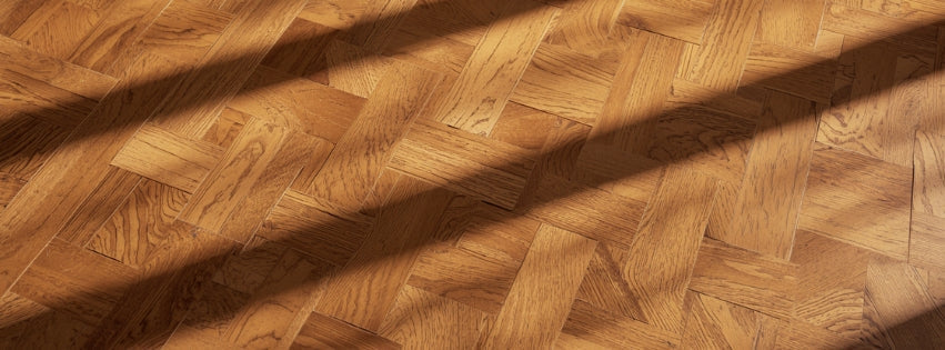 Close up of a basket weave parquet floor.