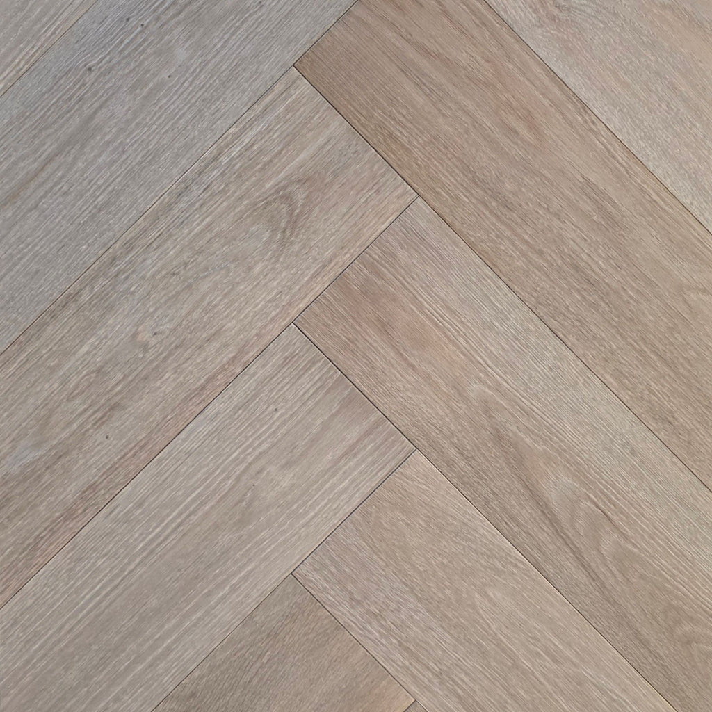 Engineered European Oak Ember Valley - Herringbone close up.