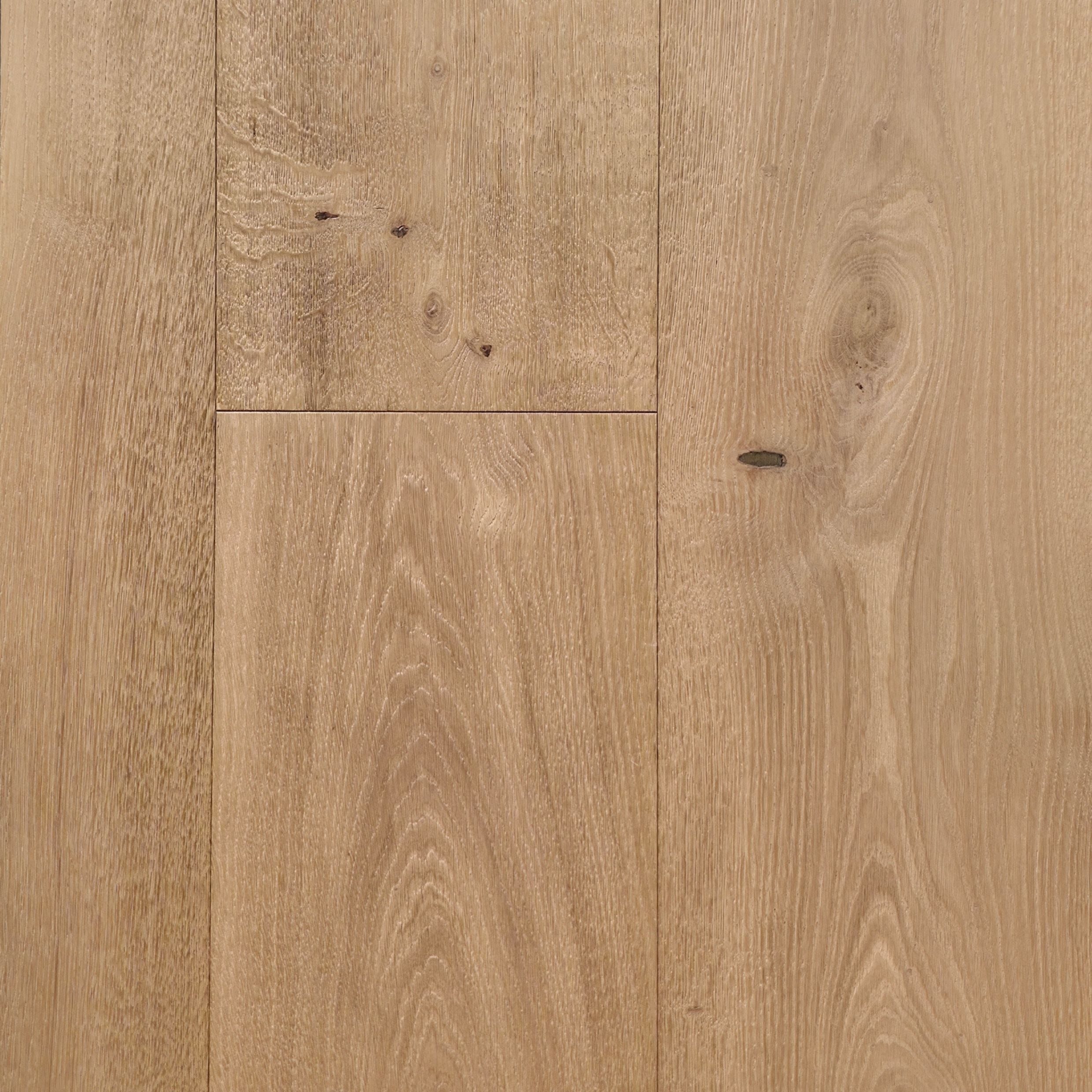 engineered European oak Gstaad Glow Wide plank  shown close up. 